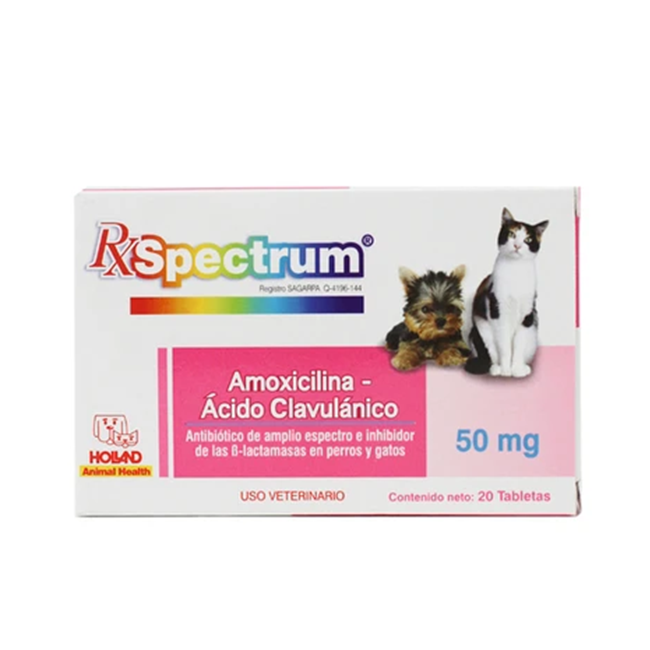Spectrum Amoxicilina y Ácido Clavulánico 20 tabletas - Holland Spectrum Amoxicilina y Ácido Clavulánico 20 tabletas - Holland